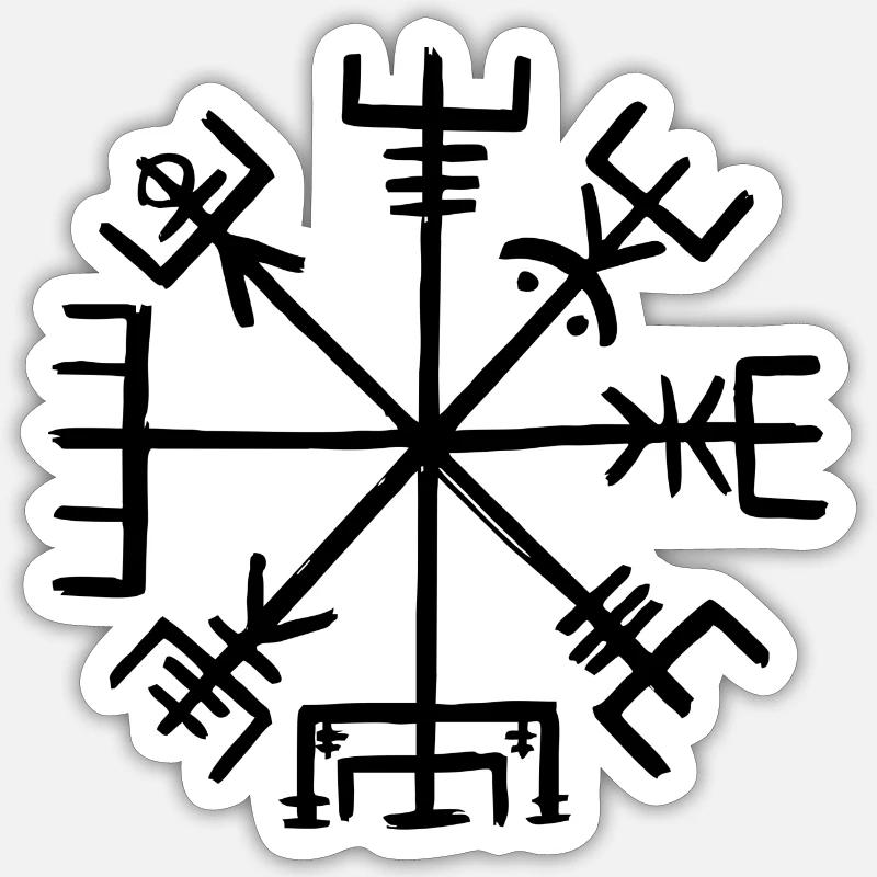 Viking compass - Sticker Größe S (10 x 10 cm) - Mattweiß