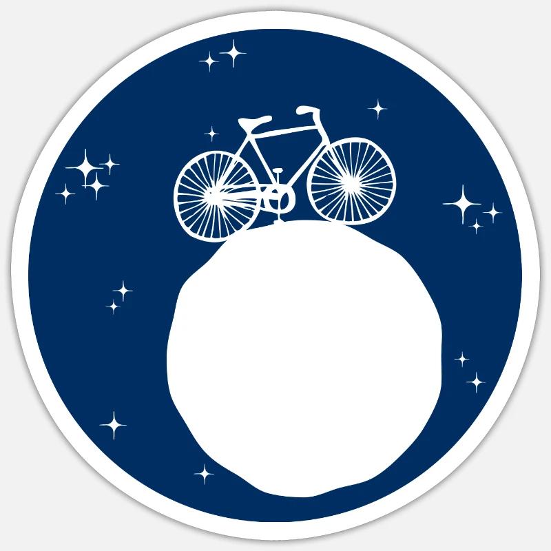 Vélo spatial - Sticker taille S (10 x 10 cm) - blanc mat