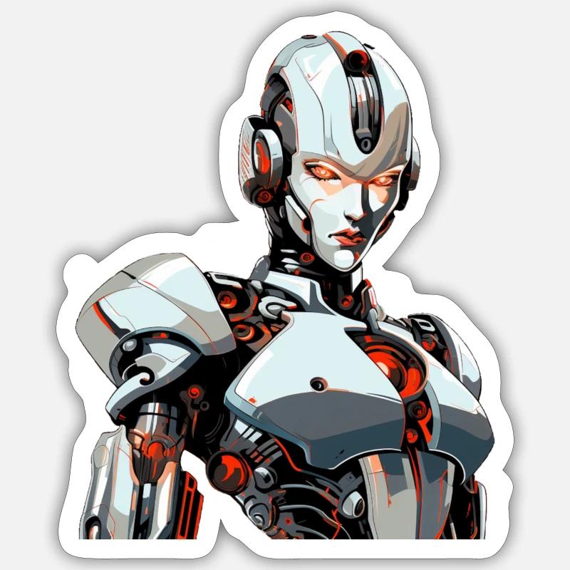 Futuristic Warrior Sticker size S (10 x 10 cm)