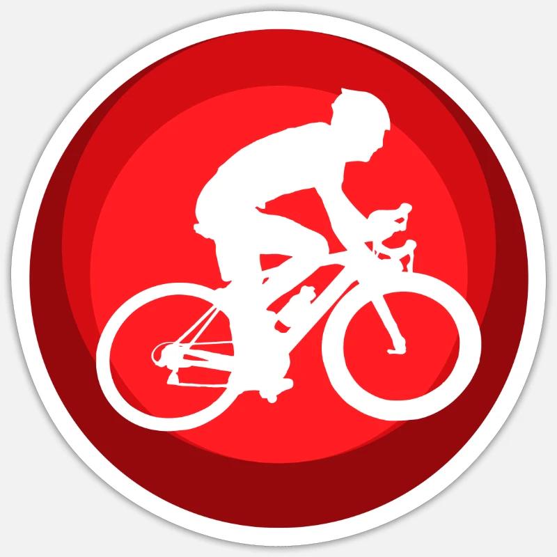 Cyclisme Cyclisme Cyclisme - Sticker taille S (10 x 10 cm) - blanc mat