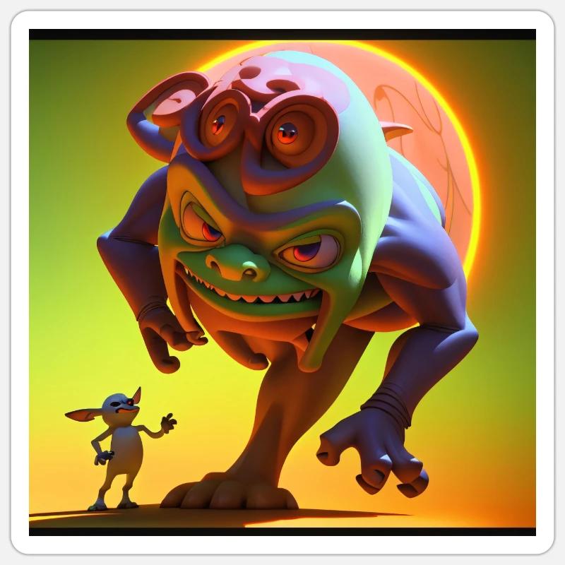 Monster Goblin - Sticker size S (10 x 10 cm) - white matte