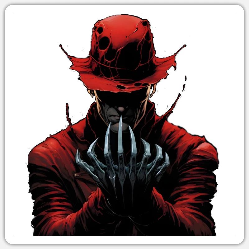 Horror, Unheimlicher Mann Sticker Größe S (10 x 10 cm)