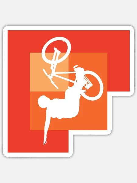 Mountainbiking Trail Biker Trail - Sticker Größe S (10 x 10 cm) - Mattweiß
