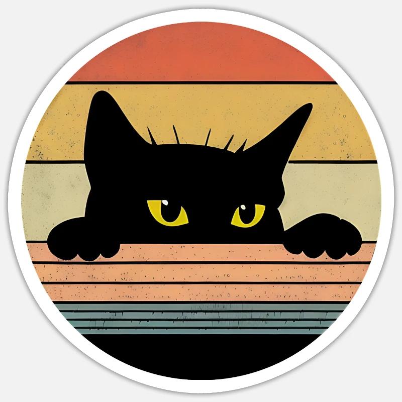 Katze - Sticker Größe S (10 x 10 cm) - Mattweiß
