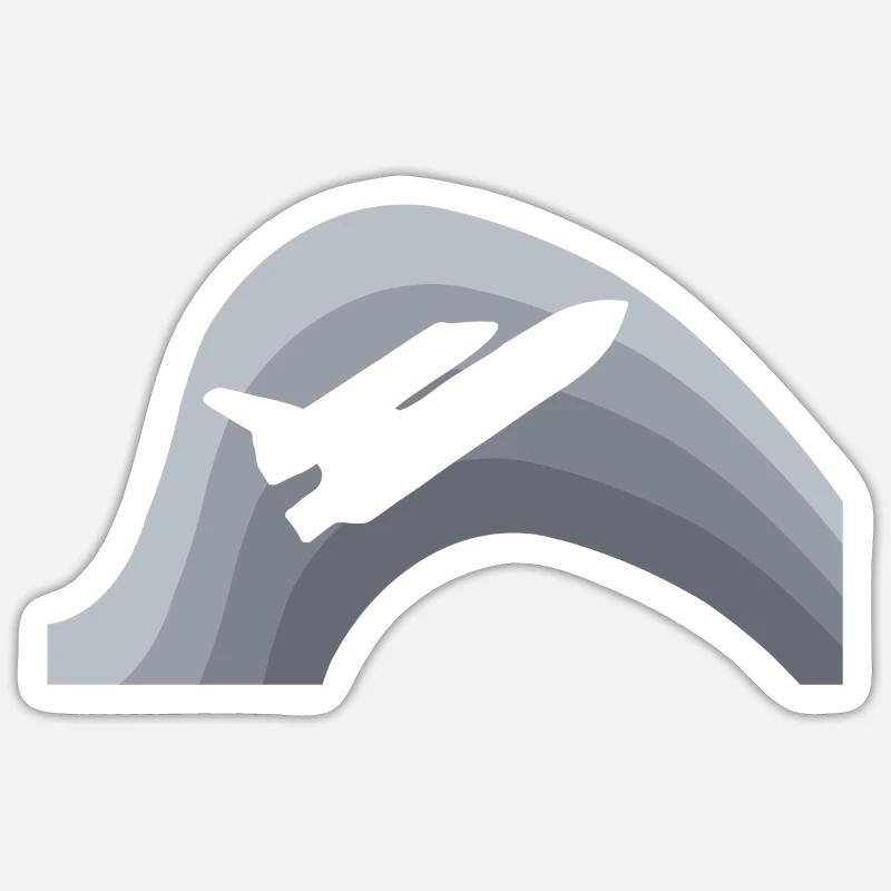 Space shuttle Spaceship Spacecraft - Sticker size S (10 x 10 cm) - white matte