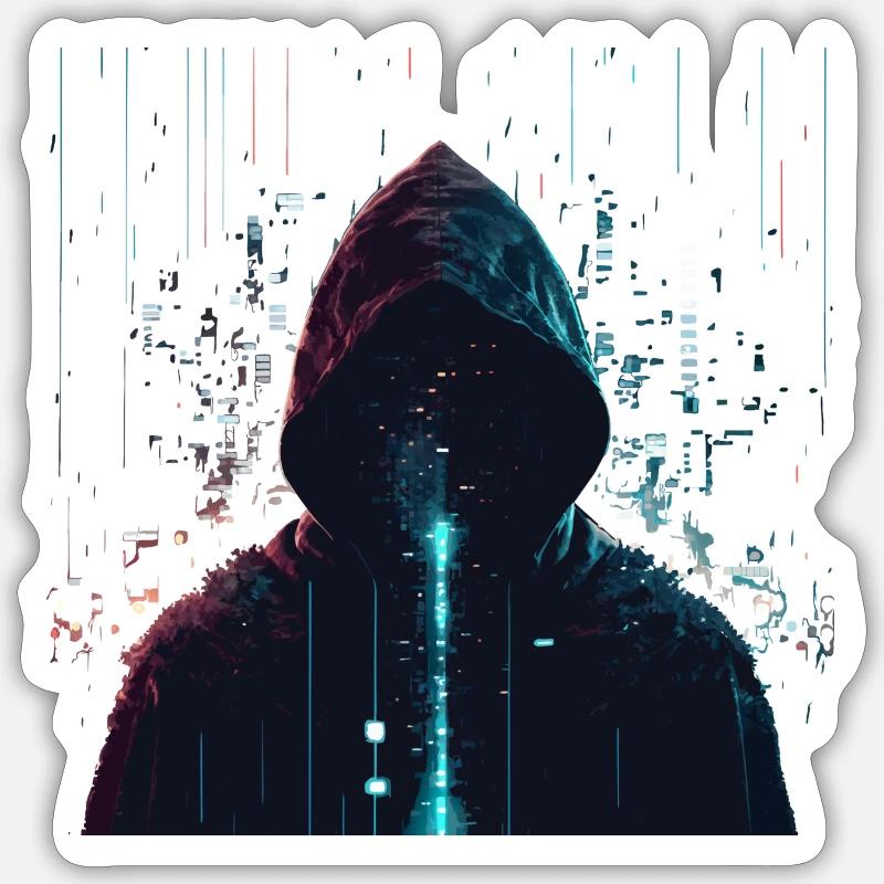 Hacking - Sticker size S (10 x 10 cm) - white matte