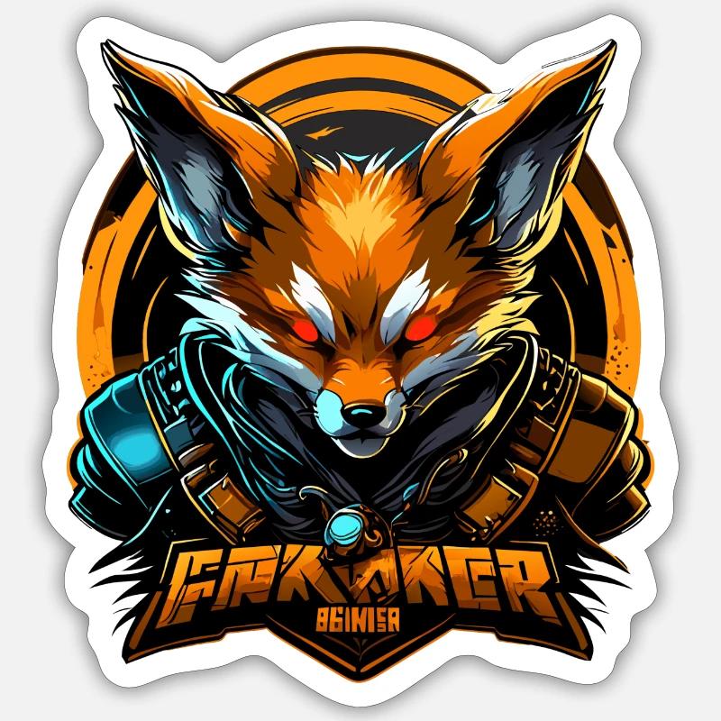 Fox Gaming - Sticker taille S (10 x 10 cm) - blanc mat