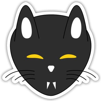 Halloween vampire cat - Sticker size S (10 x 10 cm) - white matte - Front
