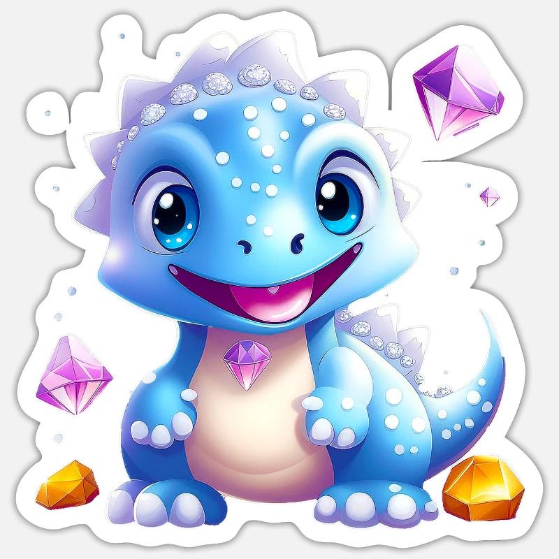 Crystal Dragon 02 - Sticker Größe S (10 x 10 cm) - Mattweiß