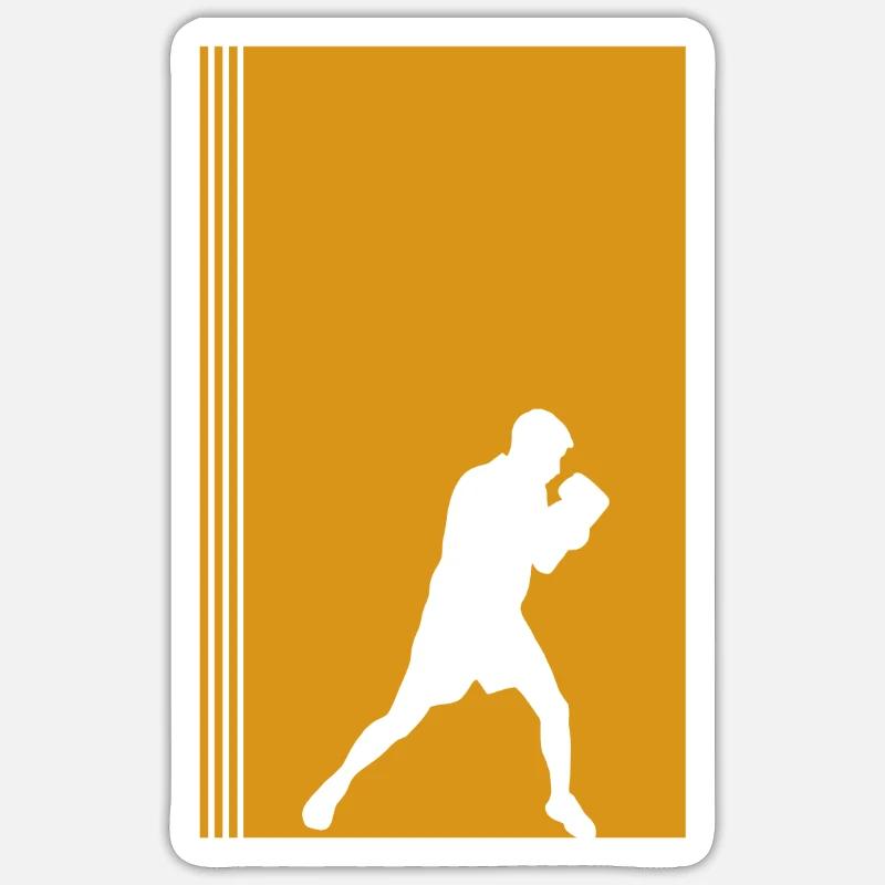 Boxe Boxe Boxe Sac de frappe - Sticker taille S (10 x 10 cm) - blanc mat