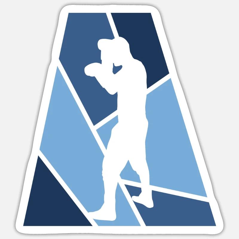 Boxkampf Boxer Boxhandschuhe - Sticker Größe S (10 x 10 cm) - Mattweiß