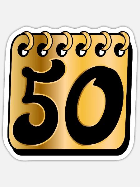 50 Jahre alt - FÜNFZIGSTER - 50. GEBURTSTAG - Sticker Größe S (10 x 10 cm) - Mattweiß