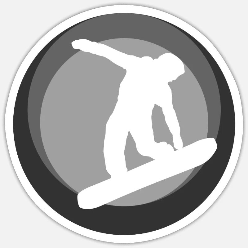 Snowboard Snowboarder Snowboard - Sticker taille S (10 x 10 cm) - blanc mat