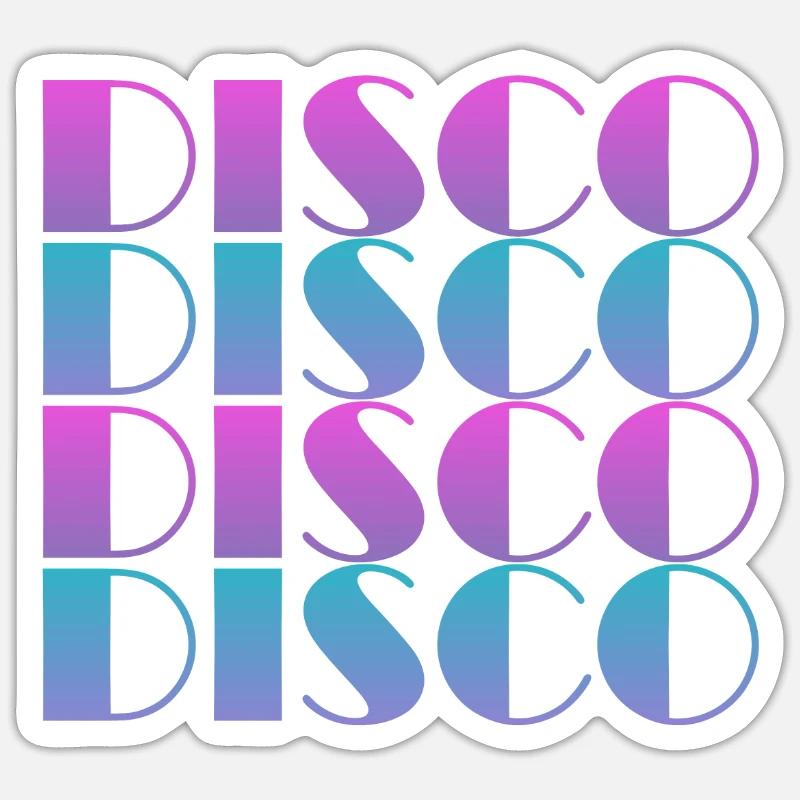 Lebendiges Disco-Textmuster-Design - Sticker Größe S (10 x 10 cm) - Mattweiß