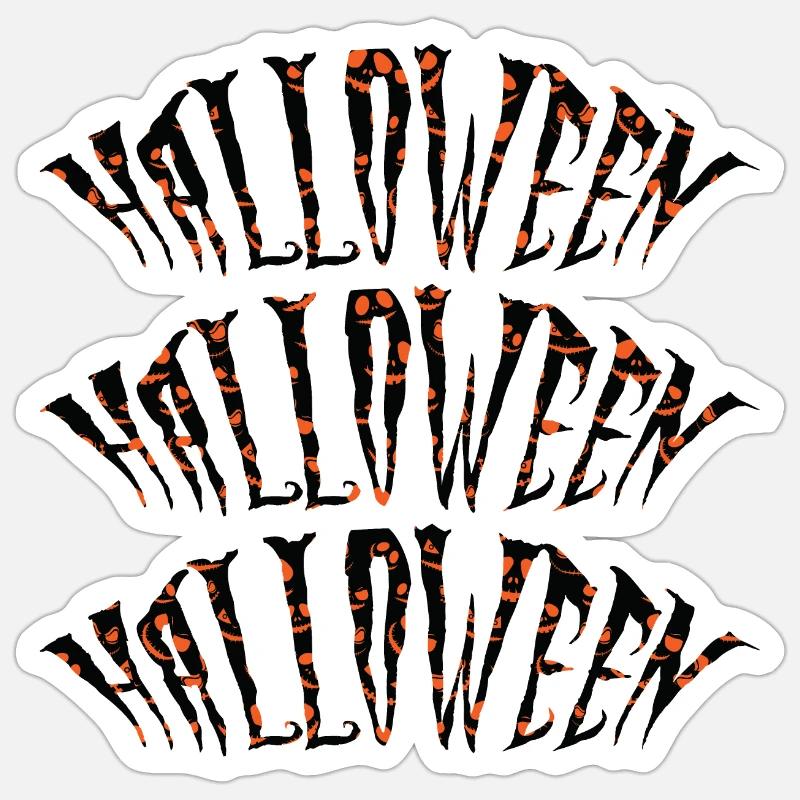 Halloween - Sticker taille S (10 x 10 cm) - blanc mat