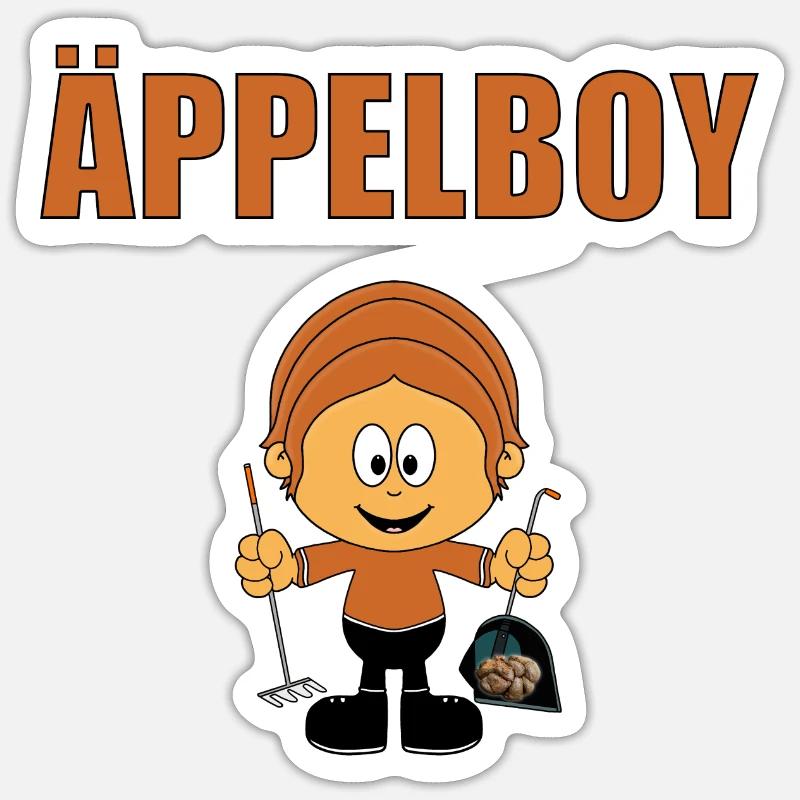 ÄPPELBOY - JUNGE - AUSMISTEN - STALL - PFERD - Sticker Größe S (10 x 10 cm) - Mattweiß