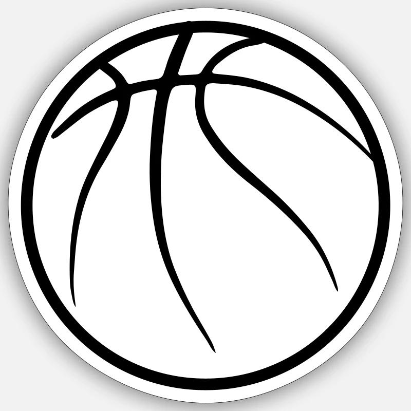 Conception abstraite du basketball - Sticker taille S (10 x 10 cm) - blanc mat