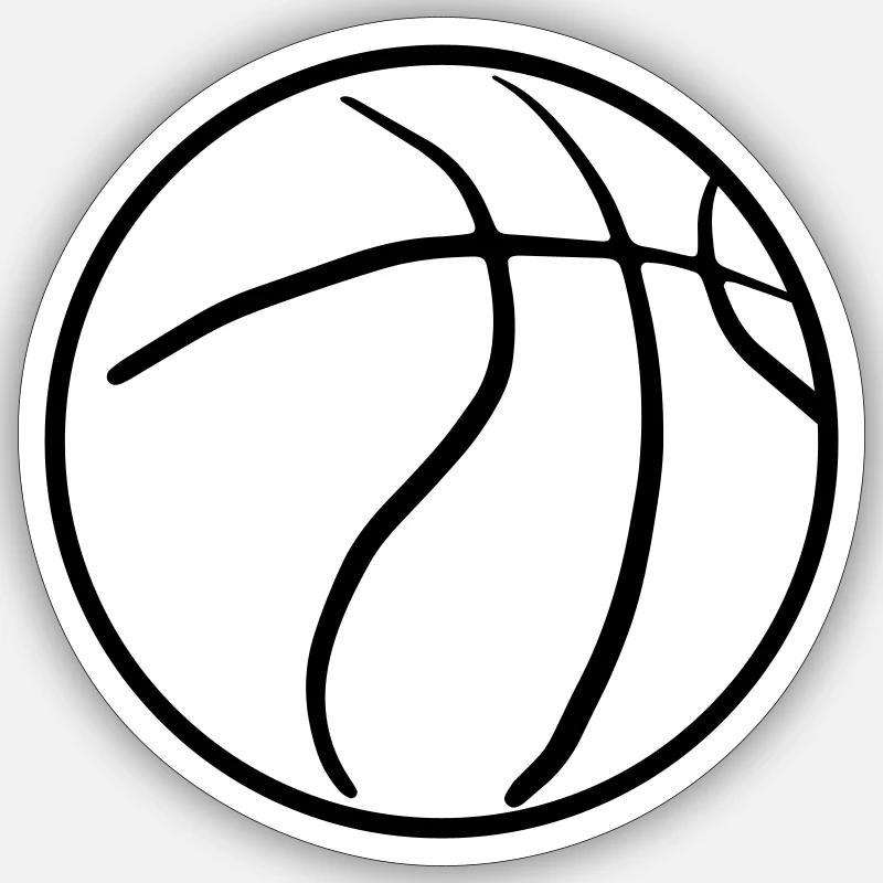 Conception abstraite du basketball - Sticker taille S (10 x 10 cm) - blanc mat