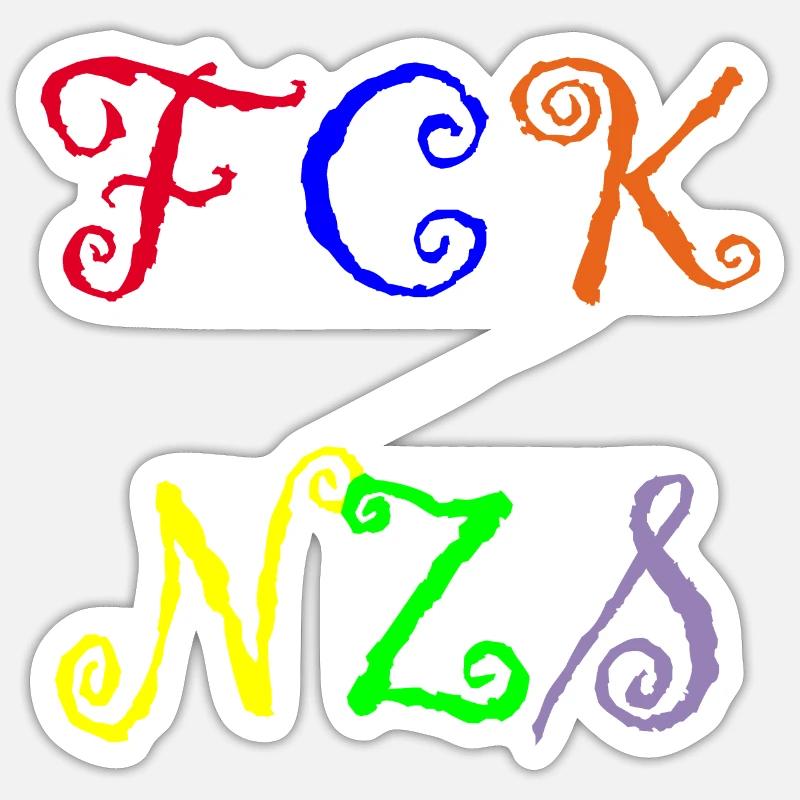 FCK NZS - Sticker size S (10 x 10 cm) - white matte