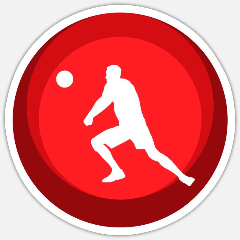 Digging Beach Volleyball - Sticker size S (10 x 10 cm) - white matte