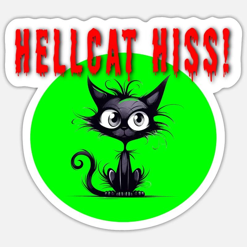 Hellcat Hiss! 2 - Sticker size S (10 x 10 cm) - white matte