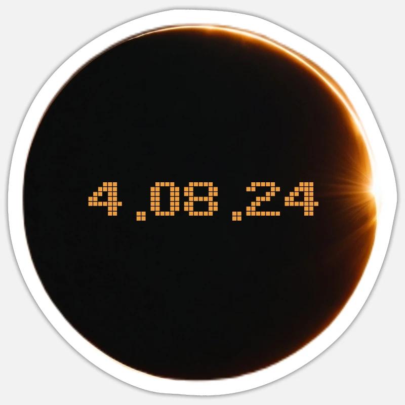 Eclipse de Soleil 2024 Sticker taille S (10 x 10 cm)