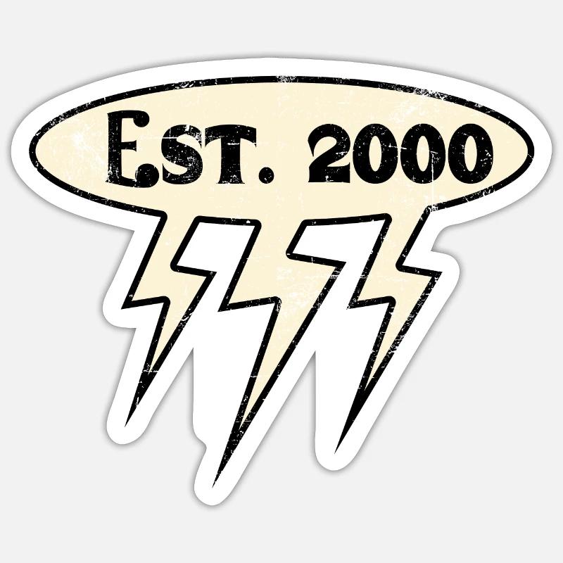 Millésime 2000 - Sticker taille S (10 x 10 cm) - blanc mat