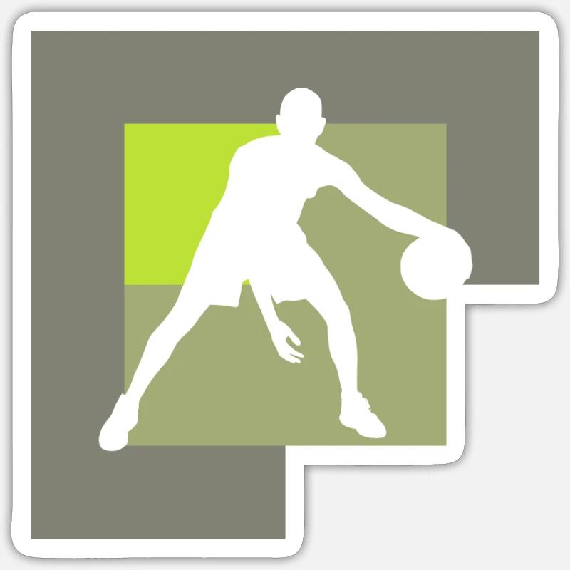 Basketball Hooping Dunk - Sticker Größe S (10 x 10 cm) - Mattweiß