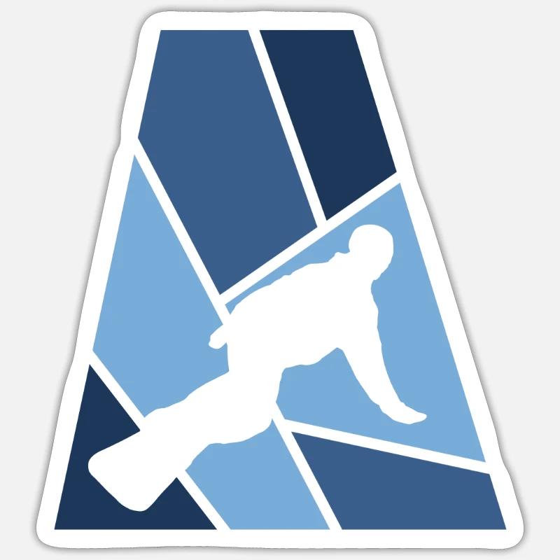 Snowboardfahren Snowboard - Sticker Größe S (10 x 10 cm) - Mattweiß