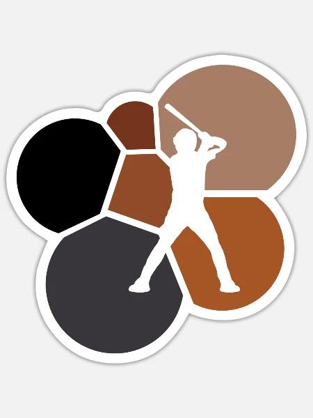 Baseball Batting Bat Baseballspieler - Sticker Größe S (10 x 10 cm) - Mattweiß