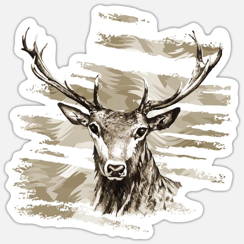 Deer - Sticker size S (10 x 10 cm) - white matte