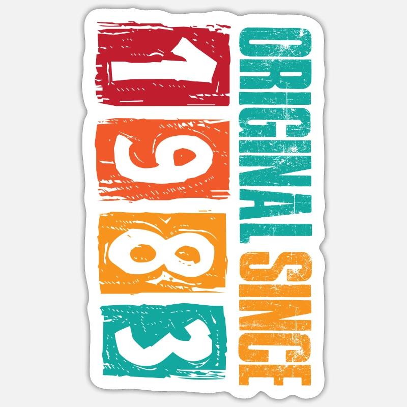 Millésime 1983 - Sticker taille S (10 x 10 cm) - blanc mat