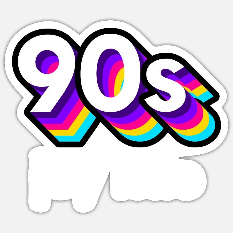 90s joy ride white - Sticker Größe S (10 x 10 cm) - Mattweiß