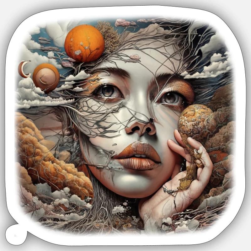 Déesse Devine - Sticker taille S (10 x 10 cm) - blanc mat