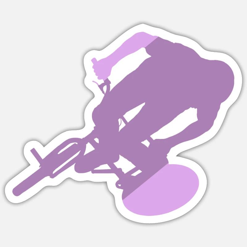 Sentier de descente VTT - Sticker taille S (10 x 10 cm) - blanc mat