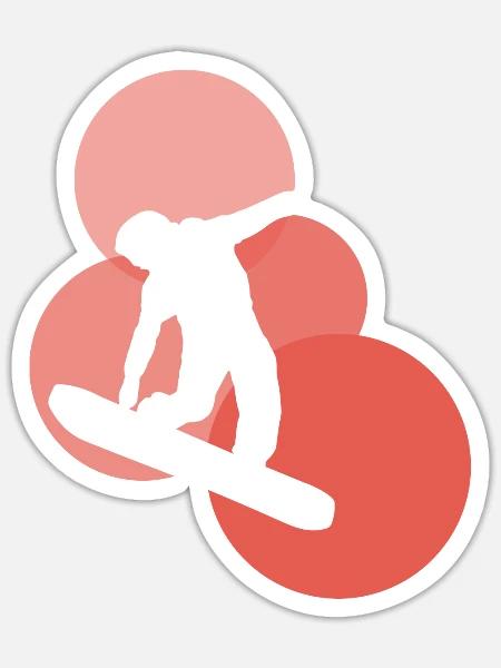 Boarder Snowboarder - Sticker Größe S (10 x 10 cm) - Mattweiß