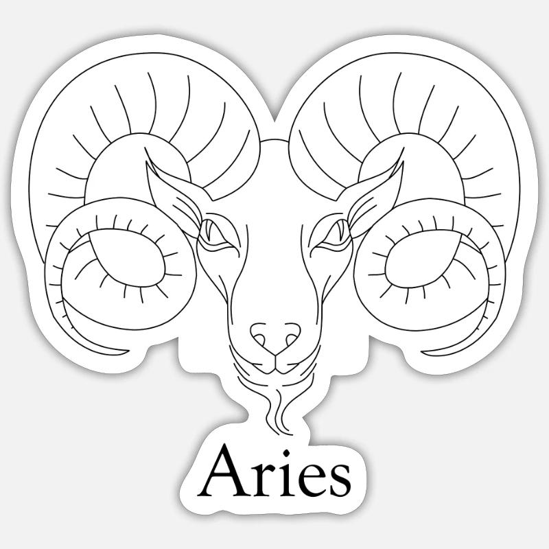 Sternzeichen - Widder Sticker Größe S (10 x 10 cm)