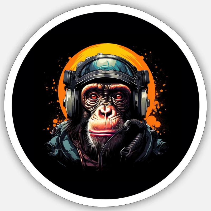 Singe de l’espace Sticker taille S (10 x 10 cm)