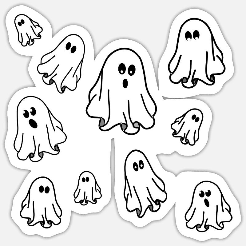 Halloween Ghosts - Sticker size S (10 x 10 cm) - white matte