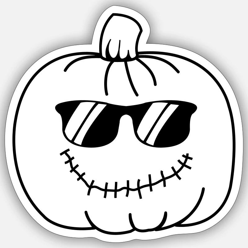 cool pumpkin Sticker Größe S (10 x 10 cm)