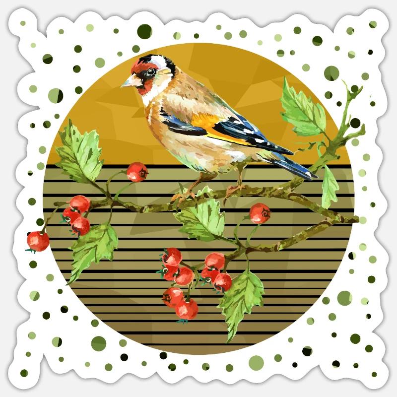 Bunter Vogel - Sticker Größe S (10 x 10 cm) - Mattweiß