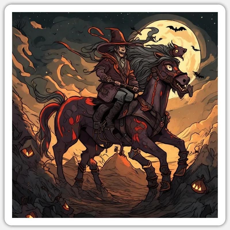 Halloween Hell Rider Créature - Sticker taille S (10 x 10 cm) - blanc mat