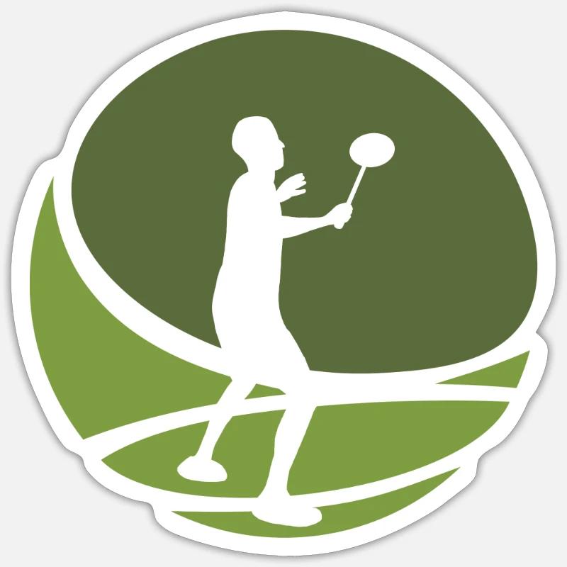 Badminton Racket Badminton Player - Sticker size S (10 x 10 cm) - white matte