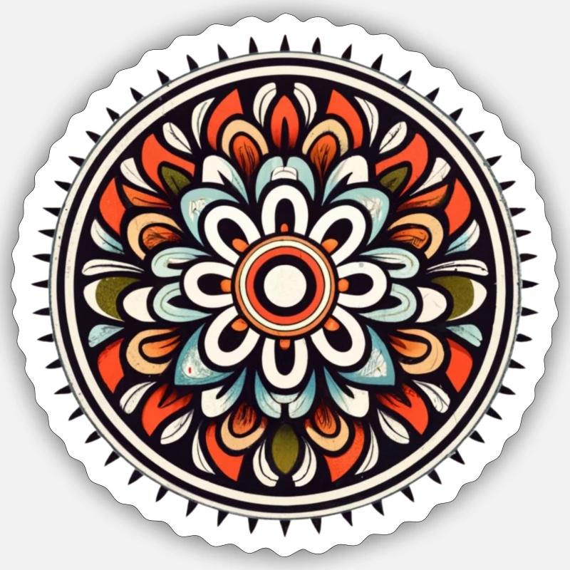 Australian art inspired mandala pattern Sticker size S (10 x 10 cm)