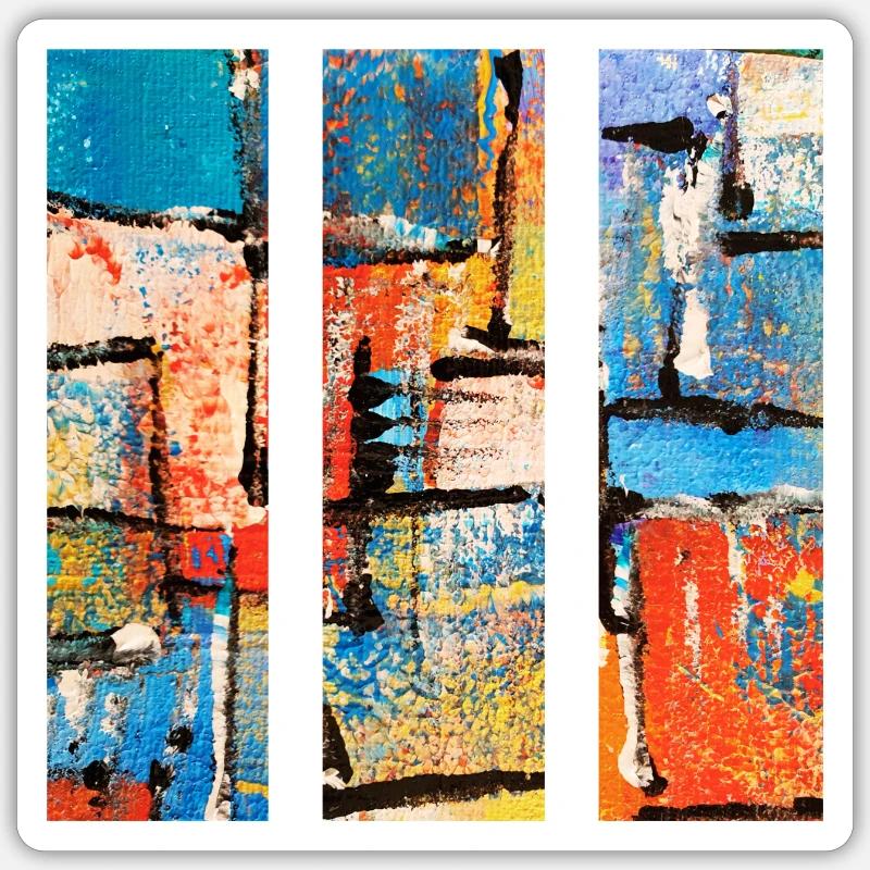 Design abstrait d’art urbain - Sticker taille S (10 x 10 cm) - blanc mat