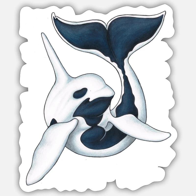 Orque Blanche - Sticker taille S (10 x 10 cm) - blanc mat