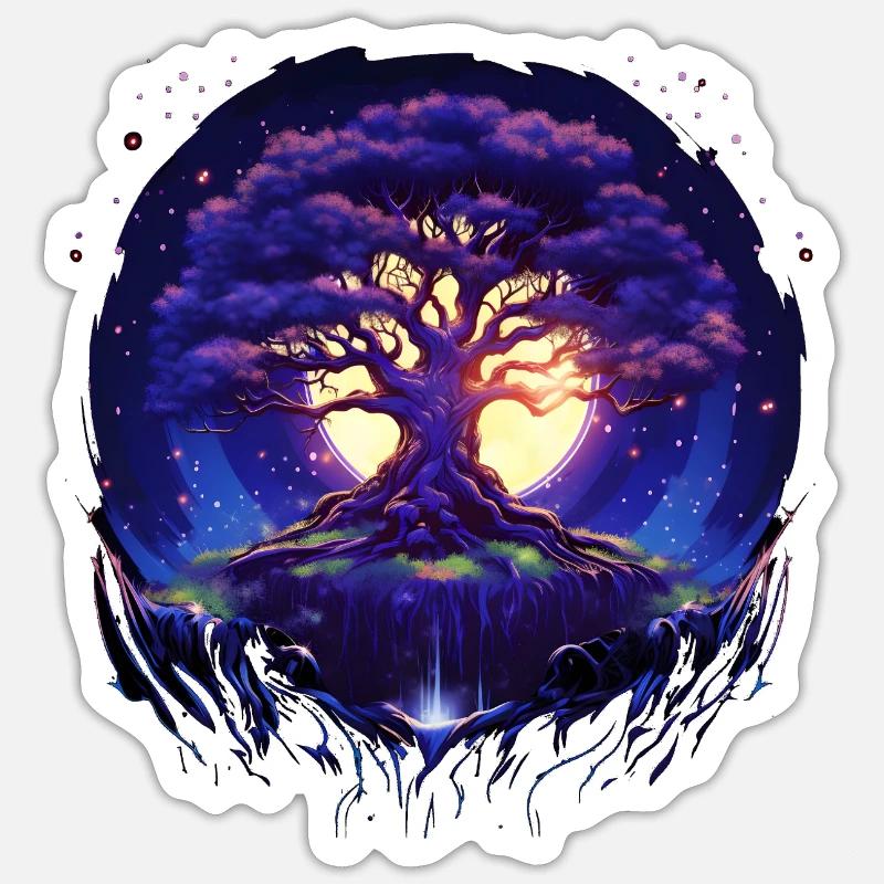 Baum Des Lebens - Sticker Größe S (10 x 10 cm) - Mattweiß