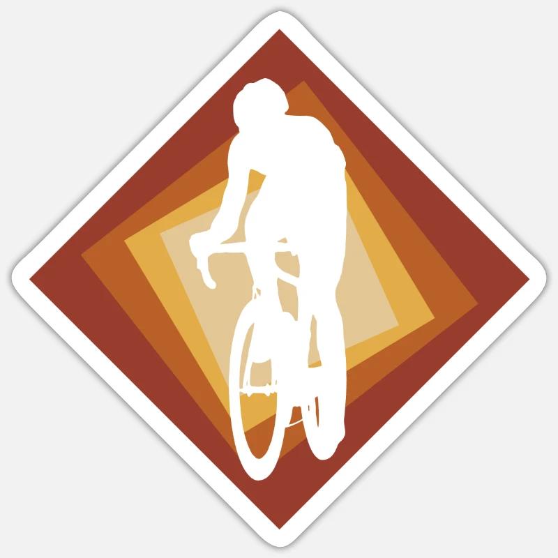 Cyclisme Cyclisme Itinéraire cyclable - Sticker taille S (10 x 10 cm) - blanc mat