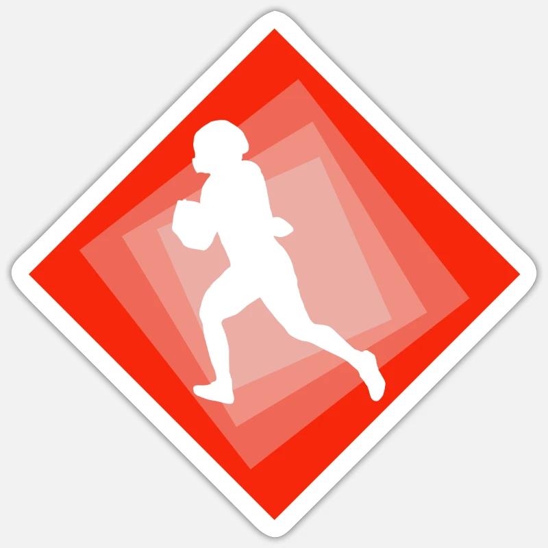 Touchdown du footballeur Gridiron - Sticker taille S (10 x 10 cm) - blanc mat