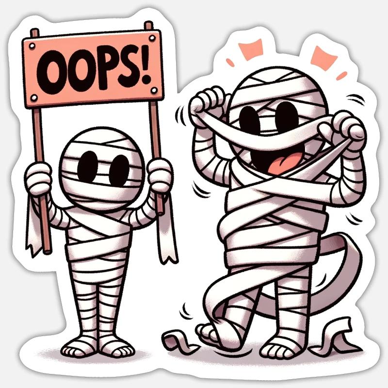 Chaotic Mummies - Sticker size S (10 x 10 cm) - white matte